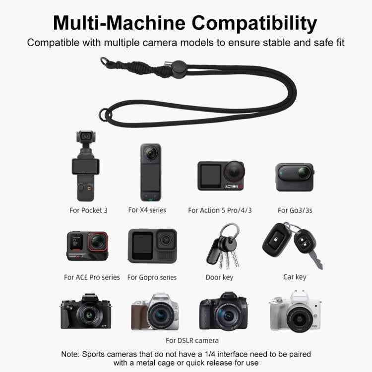 Cordón deportivo PULUZ largo y ajustable para cámara OSMO Pocket 3 / Insta360 X4.