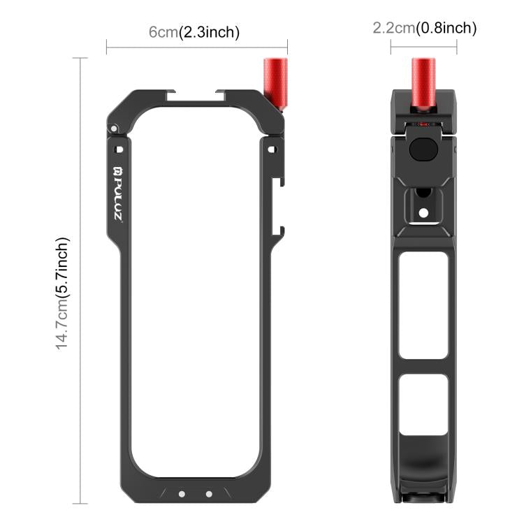 Carcasa protectora metálica PULUZ para Insta360 X5 con tapa para lente., Metal Protective Cage