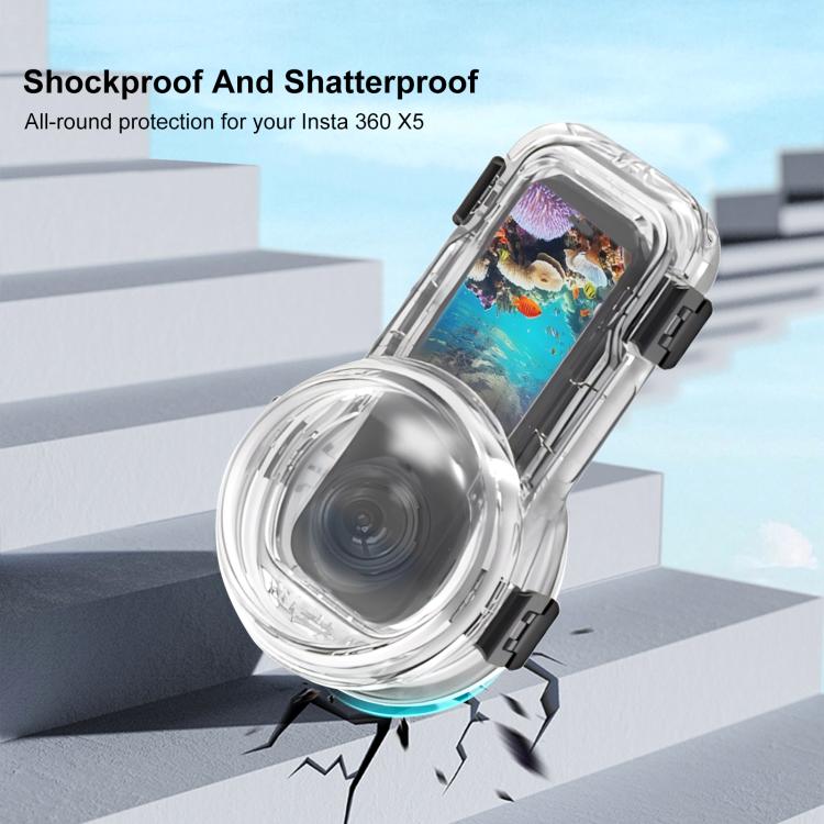 Estuche de buceo sellado e impermeable PULUZ de liberación rápida para Insta360 X5, resistente al agua hasta 60 m., Quick Release Diving Case