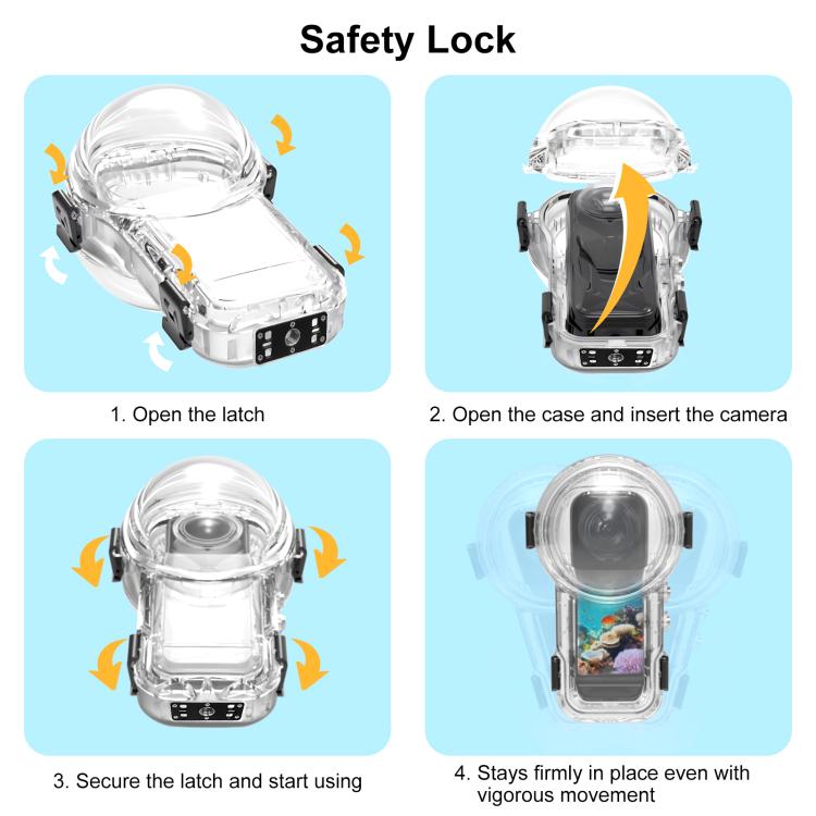 Estuche de buceo sellado e impermeable PULUZ de liberación rápida para Insta360 X5, resistente al agua hasta 60 m., Quick Release Diving Case