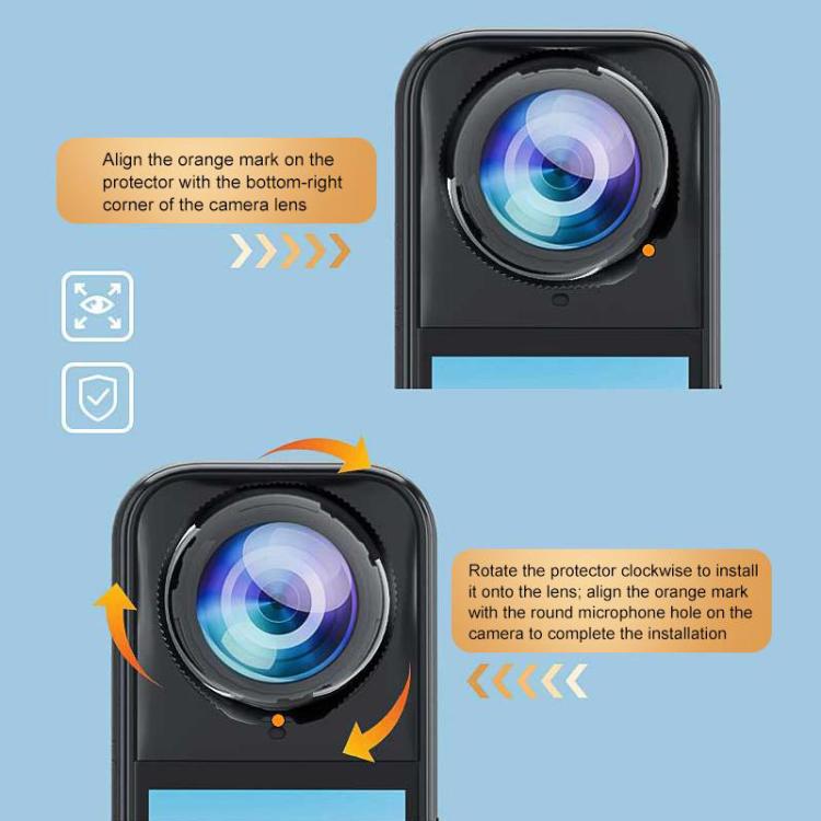 Funda protectora de policarbonato para la lente giratoria PULUZ de Insta360 X5., Rotating PC Lens Guard