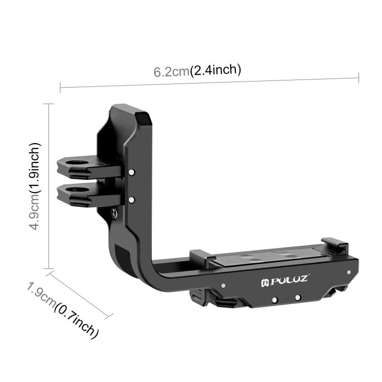 Soporte magnético en L de metal de liberación rápida para disparo vertical y horizontal PULUZ para DJI Osmo Action 5 Pro / 4 / 3, For DJI Osmo Action 5 Pro / 4