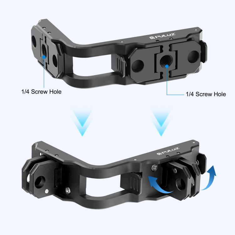 Soporte magnético en L de metal de liberación rápida para disparo vertical y horizontal PULUZ para DJI Osmo Action 5 Pro / 4 / 3, For DJI Osmo Action 5 Pro / 4
