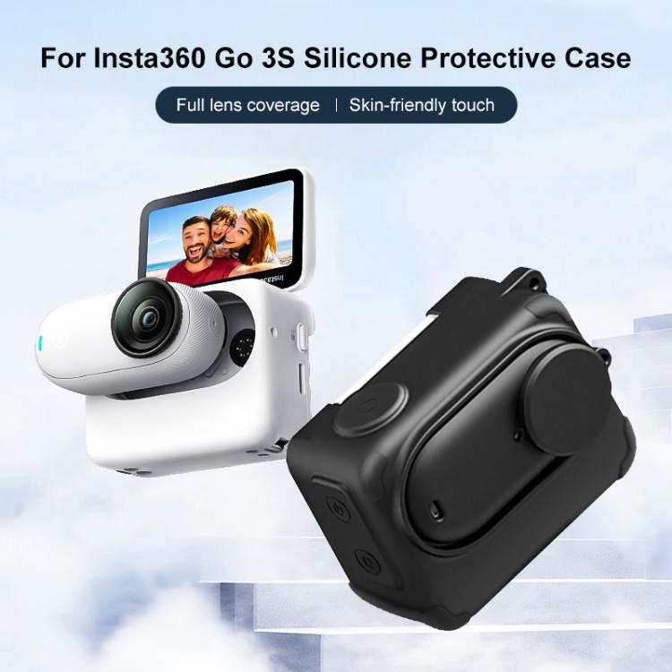 Funda de silicona con tapa de lente y correa para la caja de carga de la cámara Insta360 GO 3S PULUZ., For Insta360 GO 3S