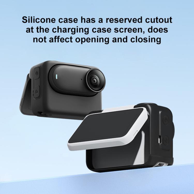 Funda de silicona con tapa de lente y correa para la caja de carga de la cámara Insta360 GO 3S PULUZ., For Insta360 GO 3S
