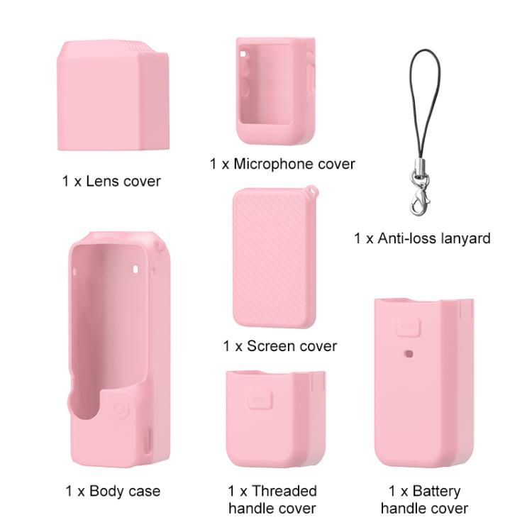 Funda de silicona TPU PULUZ 6 en 1 para cuerpo, lente, mango, pantalla y micrófono, para DJI OSMO Pocket 3
