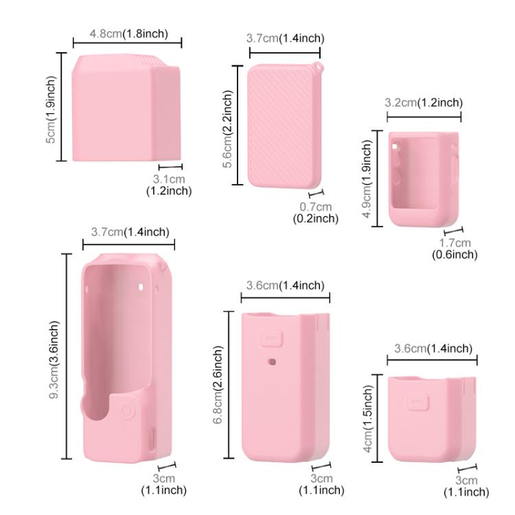 Funda de silicona TPU PULUZ 6 en 1 para cuerpo, lente, mango, pantalla y micrófono, para DJI OSMO Pocket 3