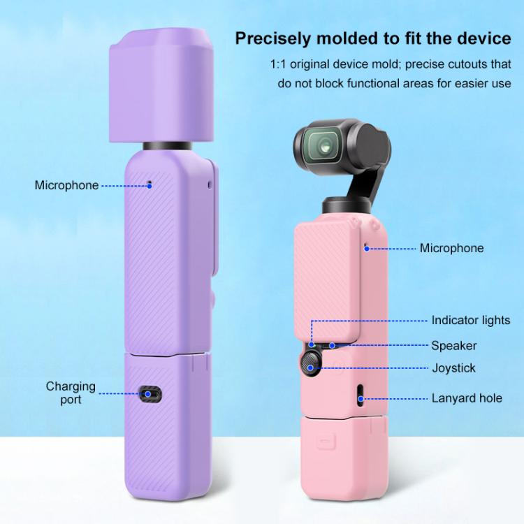 Funda de silicona TPU PULUZ 6 en 1 para cuerpo, lente, mango, pantalla y micrófono, para DJI OSMO Pocket 3