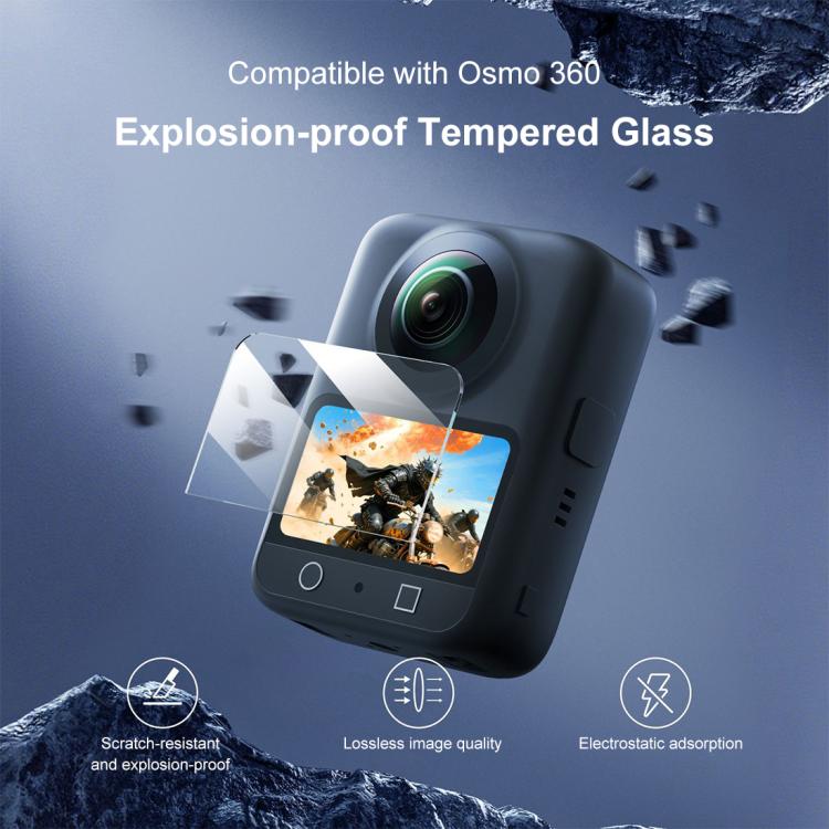 Protectores de pantalla de vidrio templado a prueba de explosiones PULUZ para DJI Osmo 360, Screen  Film