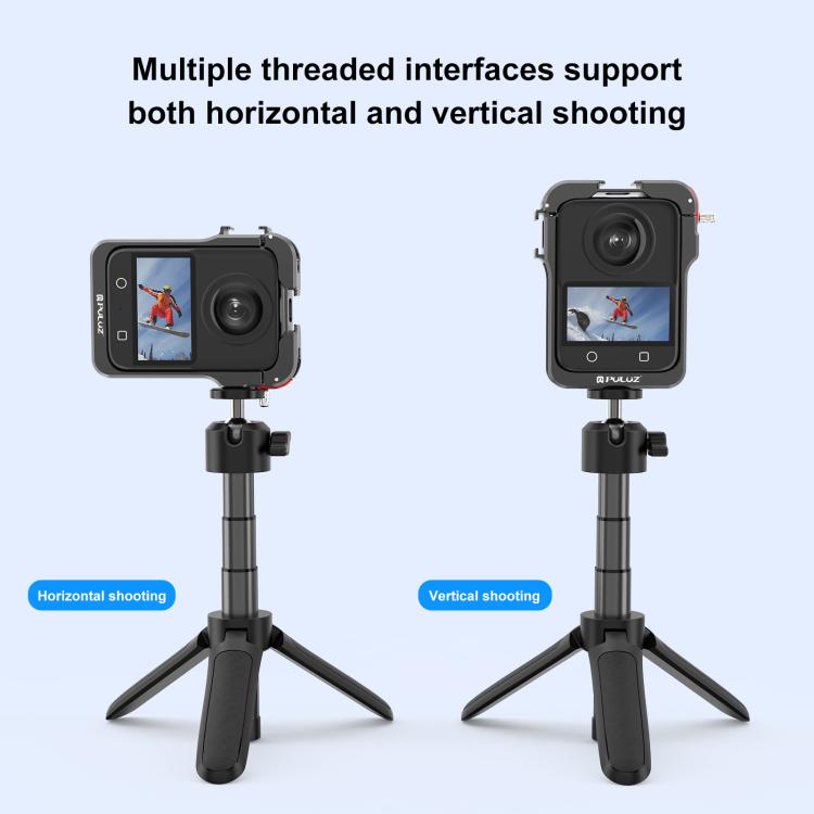 Para DJI Osmo 360 PULUZ, jaula protectora de aleación de aluminio con marco de expansión y tapa de lente., Protective Cage