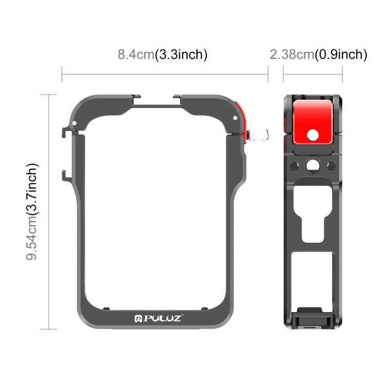 Para DJI Osmo 360 PULUZ, jaula protectora de aleación de aluminio con marco de expansión y tapa de lente., Protective Cage