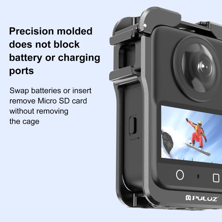 Para DJI Osmo 360 PULUZ, jaula protectora de aleación de aluminio con marco de expansión y tapa de lente., Protective Cage
