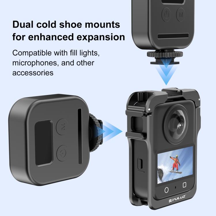 Para DJI Osmo 360 PULUZ, jaula protectora de aleación de aluminio con marco de expansión y tapa de lente., Protective Cage