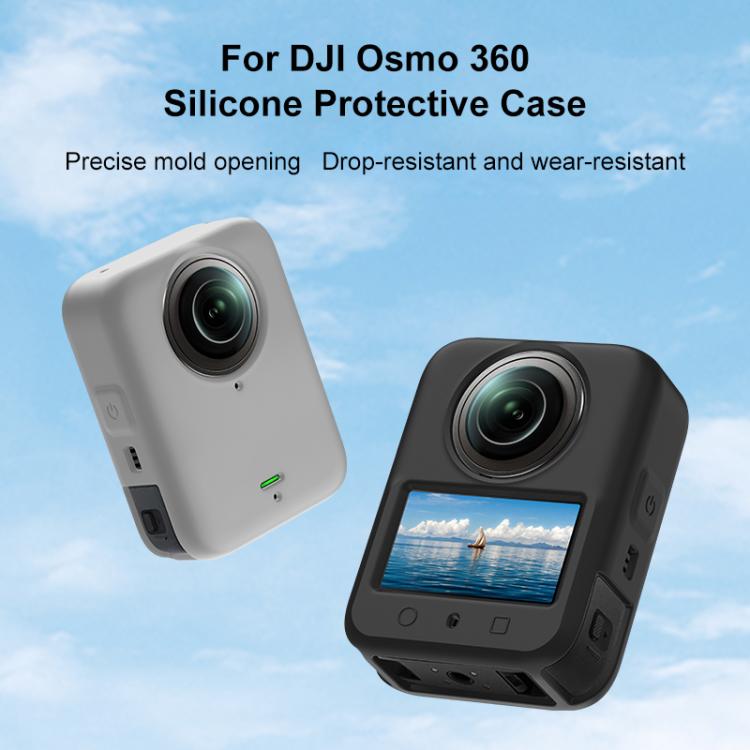 Funda protectora de silicona PULUZ para DJI Osmo 360 con tapa para la lente., Body Cover with Lens Cover (Black), Body Cover with Lens Cover (Grey)