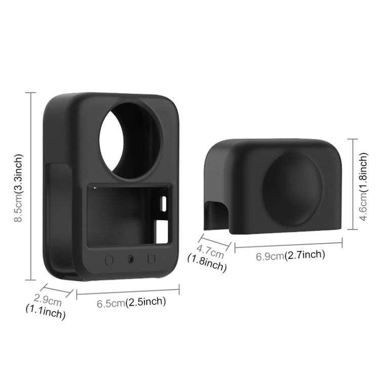 Funda protectora de silicona PULUZ para DJI Osmo 360 con tapa para la lente., Body Cover with Lens Cover (Black), Body Cover with Lens Cover (Grey)