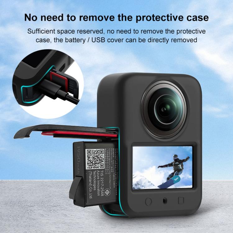Funda protectora de silicona PULUZ para DJI Osmo 360 con tapa para la lente., Body Cover with Lens Cover (Black), Body Cover with Lens Cover (Grey)