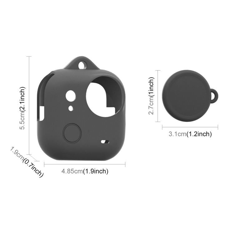 Funda protectora de silicona PULUZ para Insta360 GO Ultra con tapa de lente y cordón., Protective Cover (Black), Protective Cover (Red), Protective Cover (White)