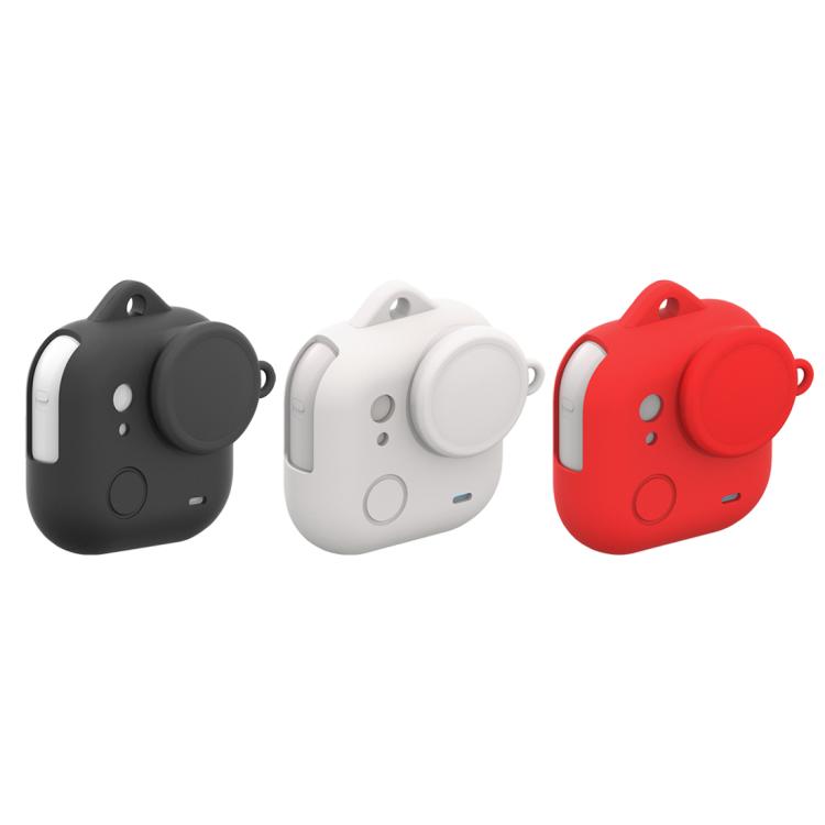 Funda protectora de silicona PULUZ para Insta360 GO Ultra con tapa de lente y cordón., Protective Cover (Black), Protective Cover (Red), Protective Cover (White)