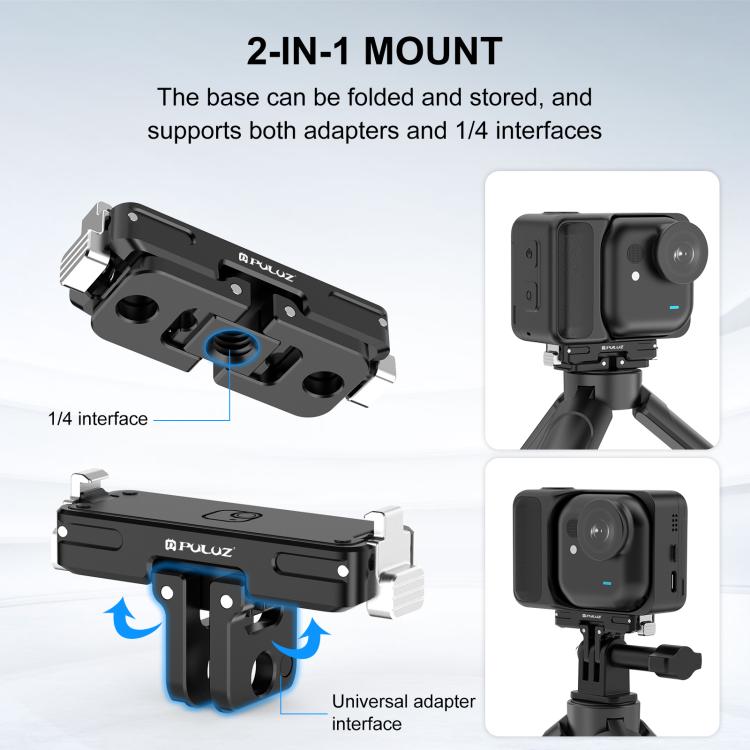 Soporte de base de liberación rápida magnético de aleación de aluminio PULUZ para Insta360 GO Ultra, For Insta360 GO Ultra Aluminum Alloy