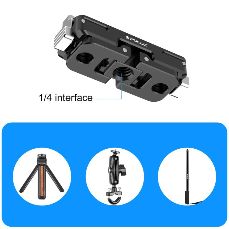 Soporte de base de liberación rápida magnético de aleación de aluminio PULUZ para Insta360 GO Ultra, For Insta360 GO Ultra Aluminum Alloy