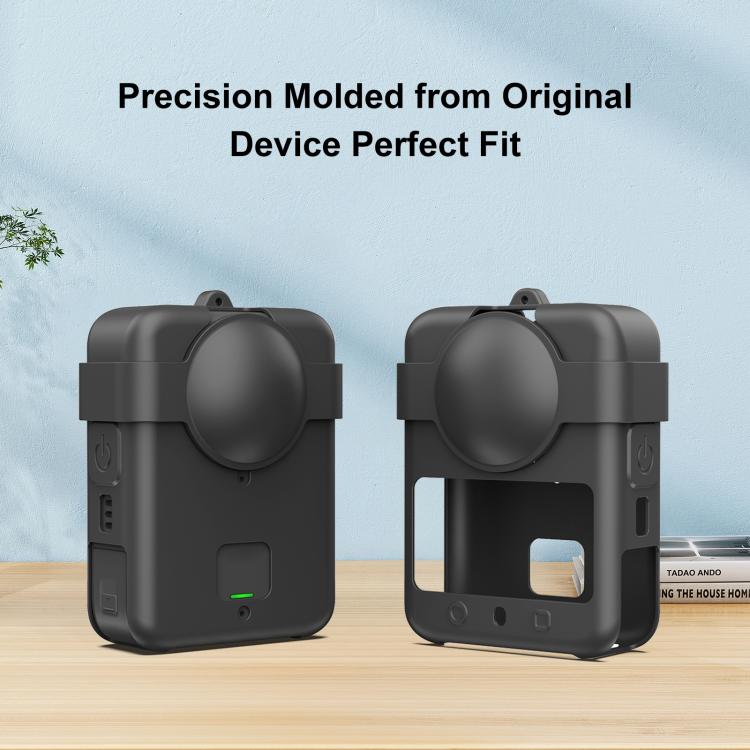 Funda protectora de silicona PULUZ para DJI Osmo 360 con tapa para lente y cordón., Cover with Lens Cover & Lanyard
