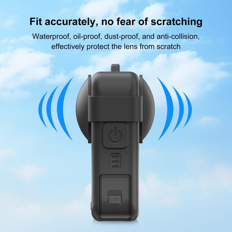 Funda protectora de silicona PULUZ para DJI Osmo 360 con tapa para lente y cordón., Cover with Lens Cover & Lanyard