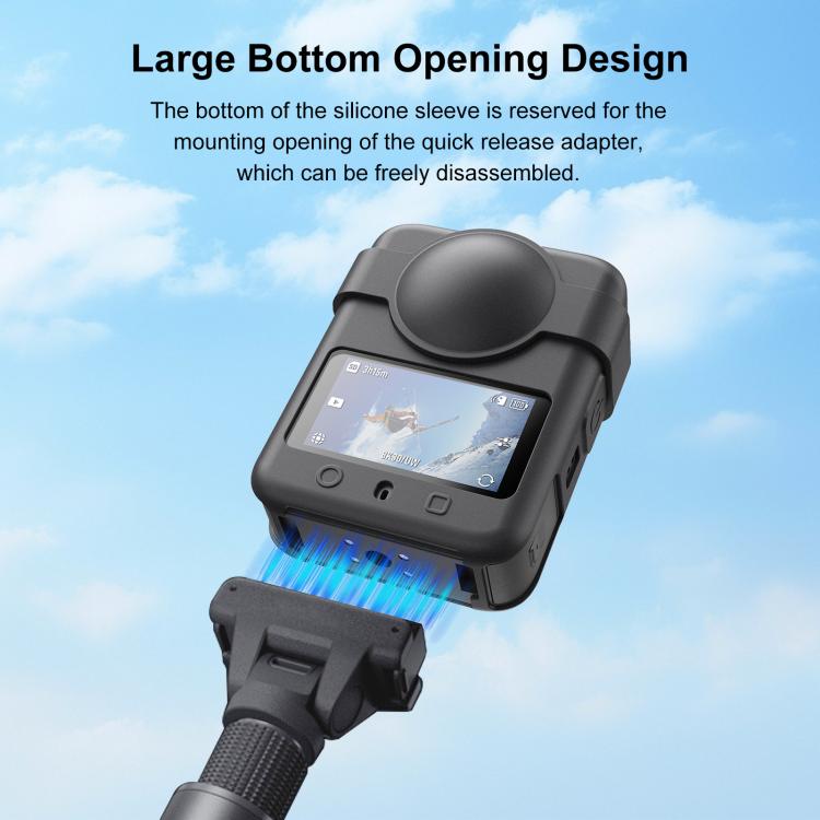 Funda protectora de silicona PULUZ para DJI Osmo 360 con tapa para lente y cordón., Cover with Lens Cover & Lanyard