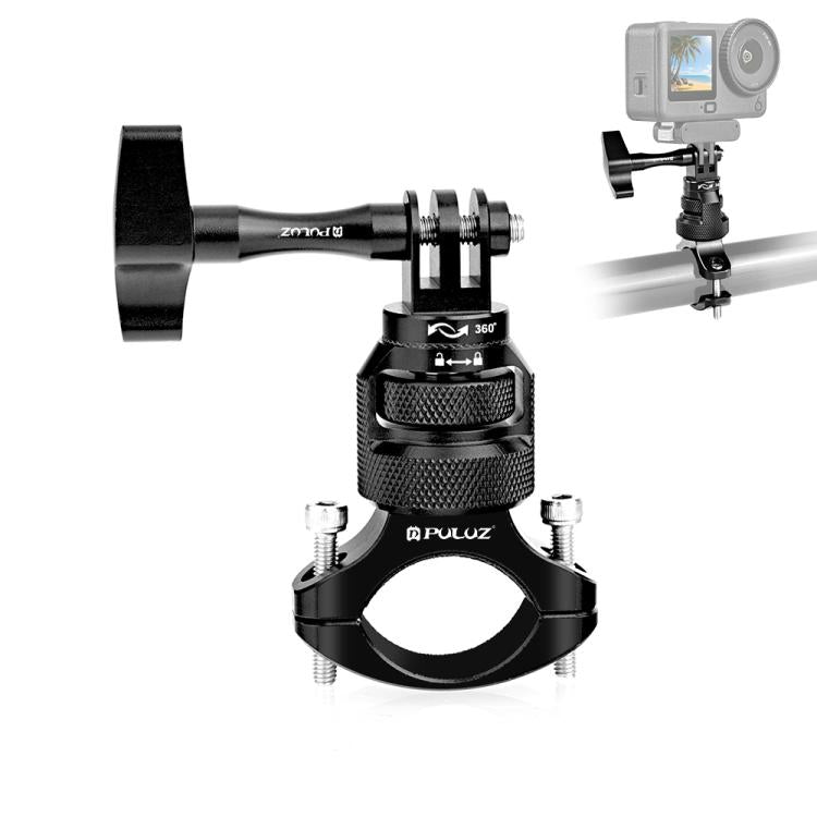 Adaptador de manillar de aluminio para motocicleta PULUZ con rotación de 360 grados y tornillo para GoPro, Insta360, DJI y otras cámaras de acción., Handlebar Adapter Mount 3