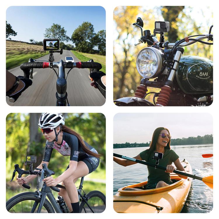 Adaptador de manillar de aluminio para motocicleta PULUZ con rotación de 360 grados y tornillo para GoPro, Insta360, DJI y otras cámaras de acción., Handlebar Adapter Mount 3