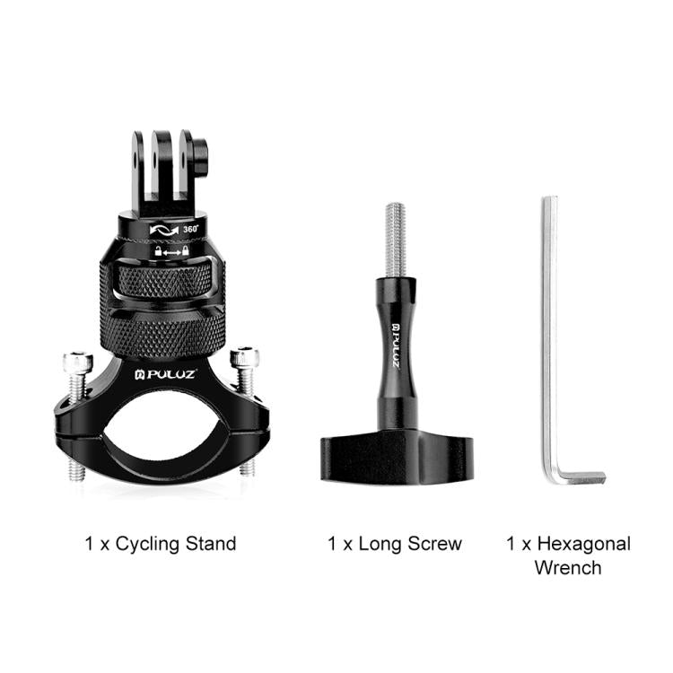 Adaptador de manillar de aluminio para motocicleta PULUZ con rotación de 360 grados y tornillo para GoPro, Insta360, DJI y otras cámaras de acción., Handlebar Adapter Mount 3