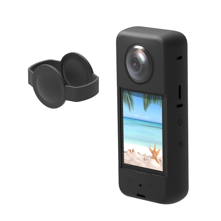 Para Insta360 X3 PULUZ Funda protectora de silicona con cubierta de lente, Silicone Case(Black), Silicone Case(Blue), Silicone Case(Red)