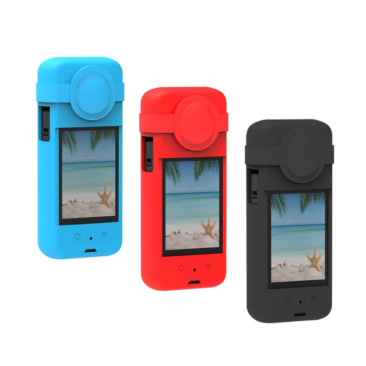 Para Insta360 X3 PULUZ Funda protectora de silicona con cubierta de lente, Silicone Case(Black), Silicone Case(Blue), Silicone Case(Red)