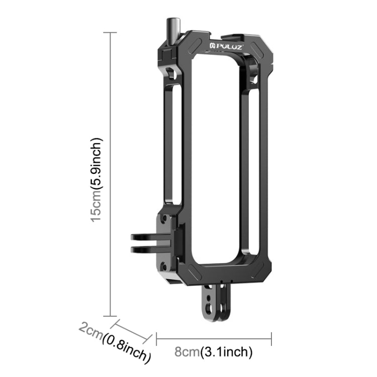 Para Insta360 X3 PULUZ Marco de carcasa de plataforma protectora de Metal con Base de zapata fría expandible y adaptador de trípode, Metal Cage US Stock, For Insta360 X3