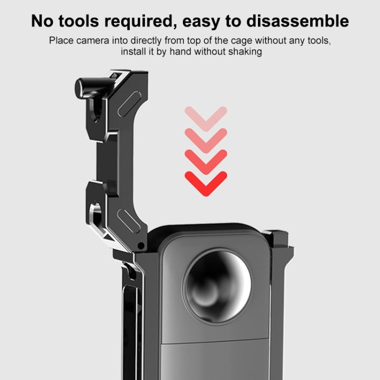 Para Insta360 X3 PULUZ Marco de carcasa de plataforma protectora de Metal con Base de zapata fría expandible y adaptador de trípode, Metal Cage US Stock, For Insta360 X3
