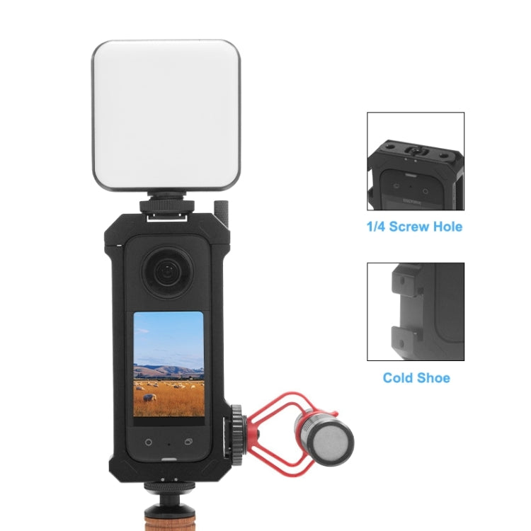 Para Insta360 X3 PULUZ Marco de carcasa de plataforma protectora de Metal con Base de zapata fría expandible y adaptador de trípode, Metal Cage US Stock, For Insta360 X3
