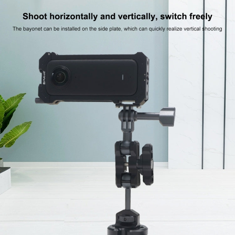 Para Insta360 X3 PULUZ Marco de carcasa de plataforma protectora de Metal con Base de zapata fría expandible y adaptador de trípode, Metal Cage US Stock, For Insta360 X3