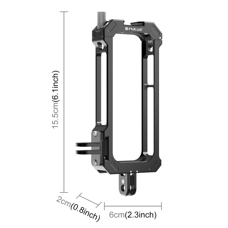Para Insta360 X3 PULUZ Marco de carcasa de plataforma protectora de Metal con Base de zapata fría expandible y adaptador de trípode, Metal Cage US Stock, For Insta360 X3