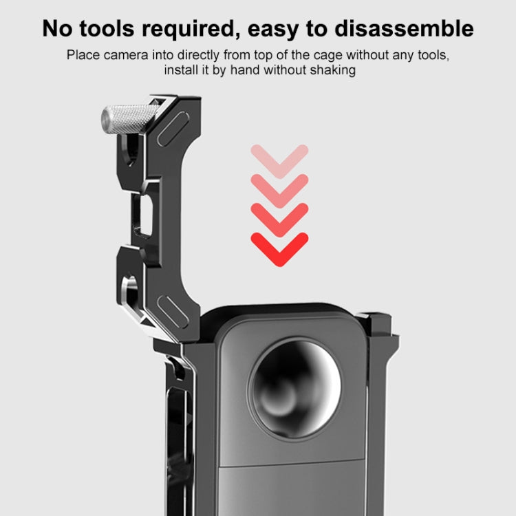Para Insta360 X3 PULUZ Marco de carcasa de plataforma protectora de Metal con Base de zapata fría expandible y adaptador de trípode, Metal Cage US Stock, For Insta360 X3