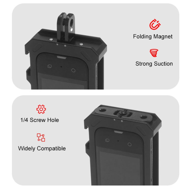 Para Insta360 X3 PULUZ Marco de carcasa de plataforma protectora de Metal con Base de zapata fría expandible y adaptador de trípode, Metal Cage US Stock, For Insta360 X3