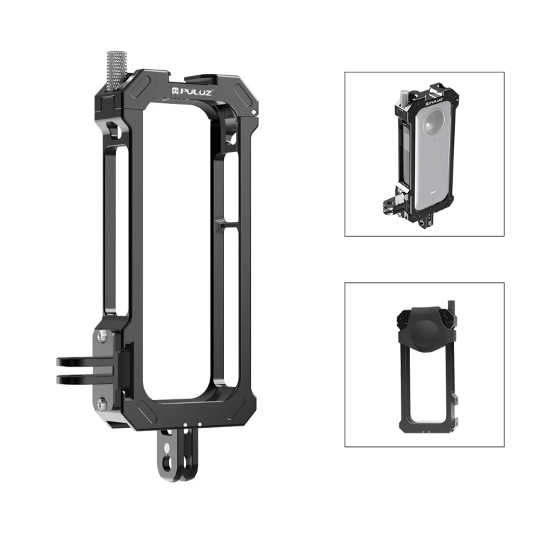 Para Insta360 X3 PULUZ Marco de carcasa de plataforma protectora de Metal con Base de zapata fría expandible y adaptador de trípode, Metal Cage US Stock, For Insta360 X3