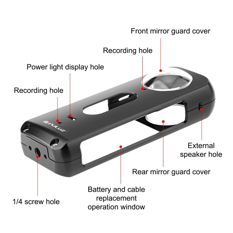 Para Insta360 X3 PULUZ Marco de carcasa protectora de Metal con Protector de lente, Metal Frame with Lens Protector US Stock, Metal Frame with Lens Protector