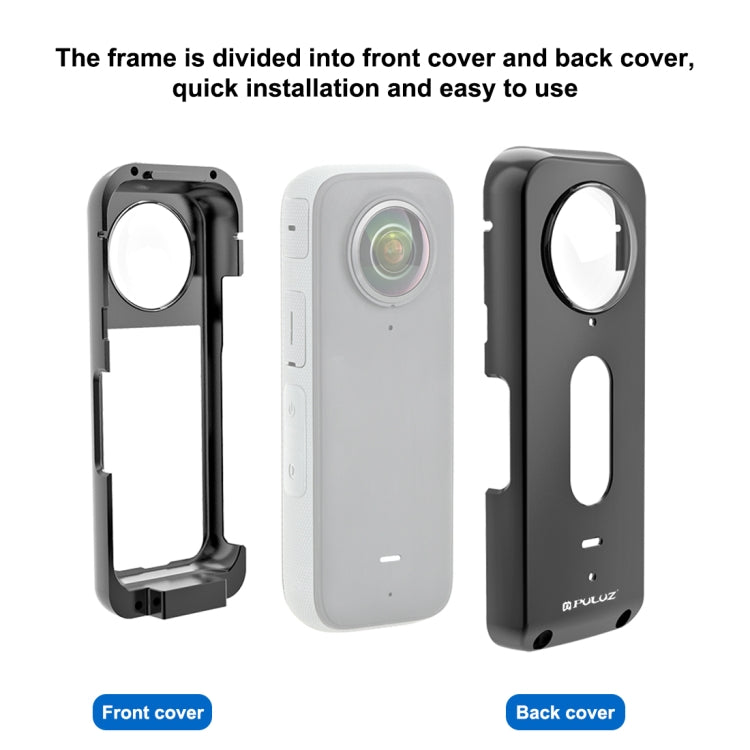Para Insta360 X3 PULUZ Marco de carcasa protectora de Metal con Protector de lente, Metal Frame with Lens Protector US Stock, Metal Frame with Lens Protector