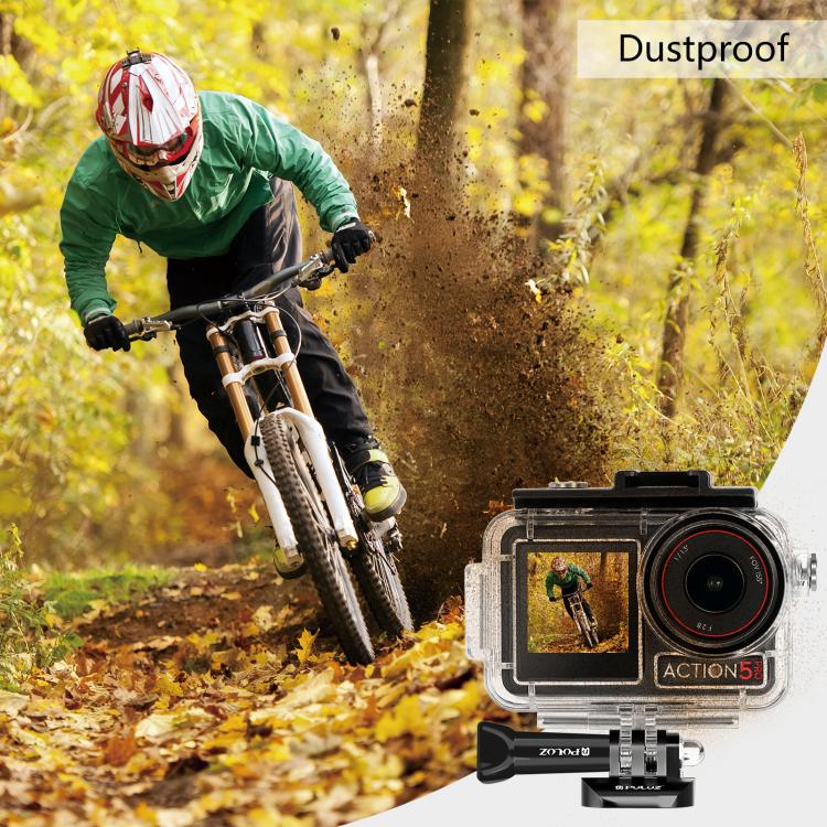 Para DJI Osmo Action 3/4 PULUZ 40m carcasa impermeable subacuática carcasa de buceo con zapata fría y hebilla montaje básico y tornillo, For DJI Osmo Action 3 / 4 Waterproof Case