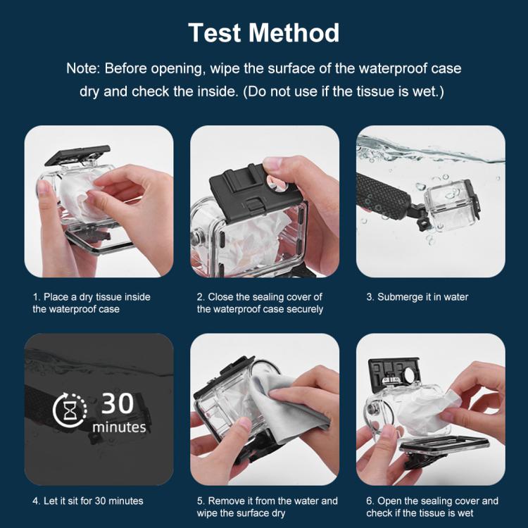 Para DJI Osmo Action 3/4 PULUZ 40m carcasa impermeable subacuática carcasa de buceo con zapata fría y hebilla montaje básico y tornillo, For DJI Osmo Action 3 / 4 Waterproof Case
