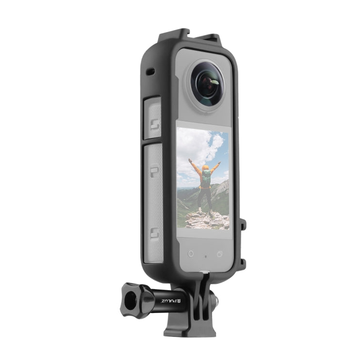 Para Insta360 X3 PULUZ Cold Shoe PC Marco protector de plástico con adaptador de montaje y tornillo, PC Frame