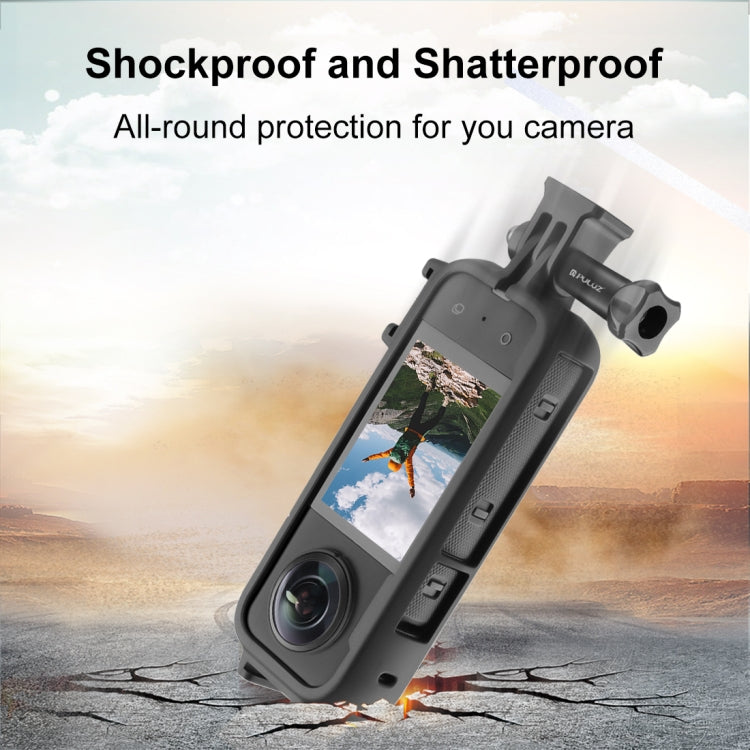 Para Insta360 X3 PULUZ Cold Shoe PC Marco protector de plástico con adaptador de montaje y tornillo, PC Frame