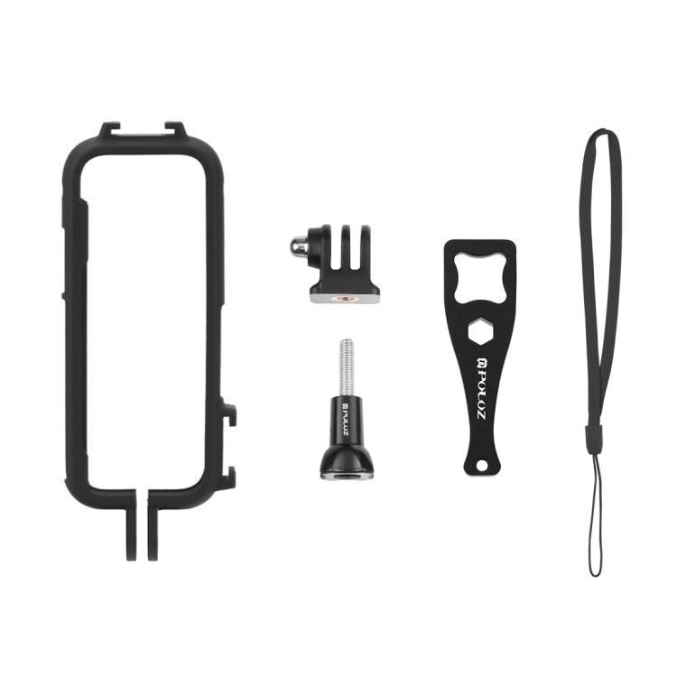 Para Insta360 X3 PULUZ Cold Shoe PC Marco protector de plástico con adaptador de montaje y tornillo, PC Frame