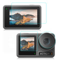 Para DJI Osmo Action 3/4 PULUZ Lente 3 en 1 Pantalla frontal y trasera Vidrio templado Película a prueba de explosiones, For DJI Osmo Action 3