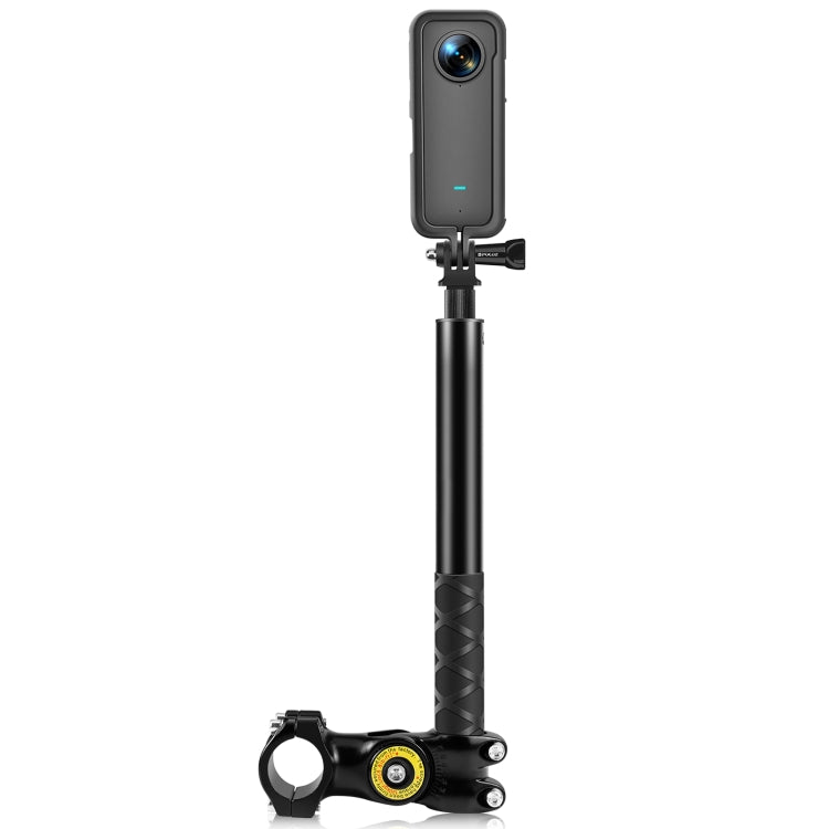 Adaptador de soporte de cámara de montaje de accesorio de manillar de bicicleta de motocicleta PULUZ con soporte monopié, Motorcycle Monopod Stand