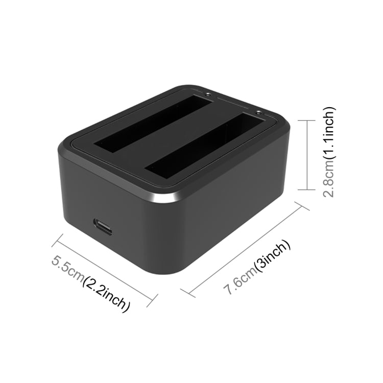Para Insta360 X3 PULUZ Cargador de baterías duales USB con luz indicadora, Battery Charger